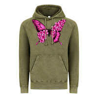 Vintage Olive floral pink butterfly Vintage Hoodie - Jasminsmagicworld