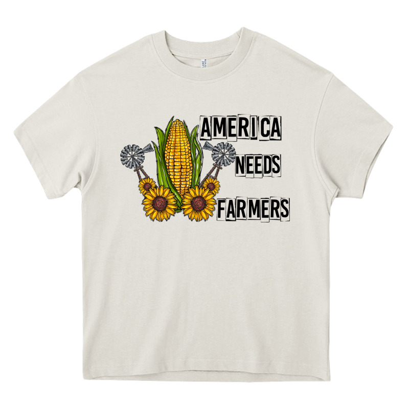 America Needs Farmers Heavy Core Tee by CowhideDigitalArt | Teevron