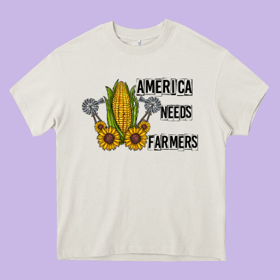 America Needs Farmers Heavy Core Tee Designed By Cowhidedigitalart