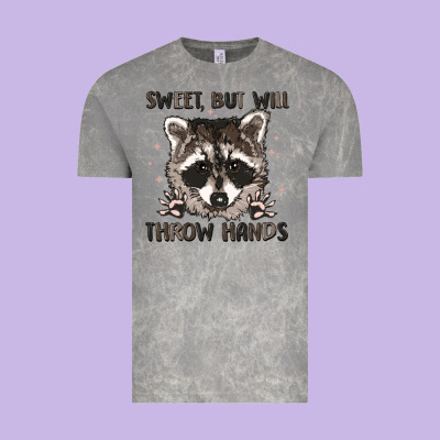 Sweet But Will Throw Hands Vintage Tee Designed By Maliassmallbusiness