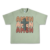 Oil Green amen Urban Heavy Tee - MaliasSmallBusiness