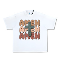 White amen Urban Heavy Tee - MaliasSmallBusiness