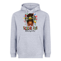 Heather Grey school bus driver afro messy bun Heavyweight Hoodie - texasbilliewilder