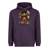Plum school bus driver afro messy bun Heavyweight Hoodie - texasbilliewilder