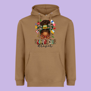 School Bus Driver Afro Messy Bun Heavyweight Hoodie Designed By Texasbilliewilder