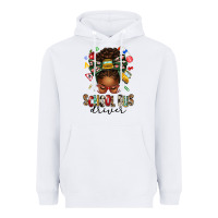 White school bus driver afro messy bun Heavyweight Hoodie - texasbilliewilder