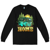 Black camping caravan home Long Sleeve Tee - NancyCooperArtShop