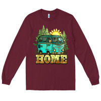 Burgundy camping caravan home Long Sleeve Tee - NancyCooperArtShop