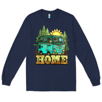 Navy camping caravan home Long Sleeve Tee - NancyCooperArtShop