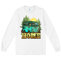 White camping caravan home Long Sleeve Tee - NancyCooperArtShop