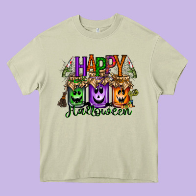 Happy Halloween Jar Heavy Core Tee Designed By Racoondesign