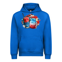 Cobalt Red white and blue slushy cocktail Urban Hoodie - FaDigitalArtStudio