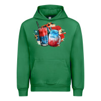 Emerald Red white and blue slushy cocktail Urban Hoodie - FaDigitalArtStudio