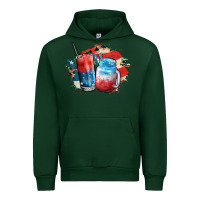 Forest Green Red white and blue slushy cocktail Urban Hoodie - FaDigitalArtStudio