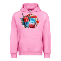 Fuchsia Pink Red white and blue slushy cocktail Urban Hoodie - FaDigitalArtStudio