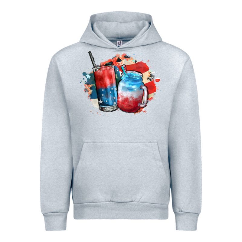 Red White And Blue Slushy Cocktail Urban Hoodie by FaDigitalArtStudio | Teevron