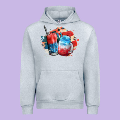 Red White And Blue Slushy Cocktail Urban Hoodie Designed By Fadigitalartstudio