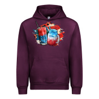 Mauve Wine Red white and blue slushy cocktail Urban Hoodie - FaDigitalArtStudio