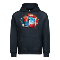 Navy Red white and blue slushy cocktail Urban Hoodie - FaDigitalArtStudio