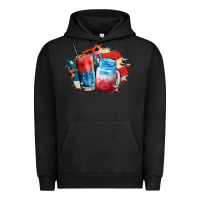 Pigment Black Red white and blue slushy cocktail Urban Hoodie - FaDigitalArtStudio