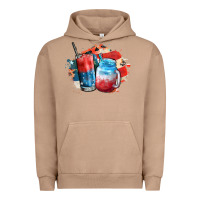 Pigment Burro Red white and blue slushy cocktail Urban Hoodie - FaDigitalArtStudio