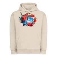 Pigment French Oak Red white and blue slushy cocktail Urban Hoodie - FaDigitalArtStudio