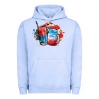 Pigment Grape Ice Red white and blue slushy cocktail Urban Hoodie - FaDigitalArtStudio