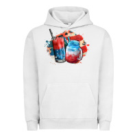 Pigment Lunar Rock Red white and blue slushy cocktail Urban Hoodie - FaDigitalArtStudio