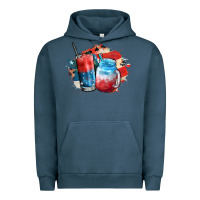 Pigment Midnight Navy Red white and blue slushy cocktail Urban Hoodie - FaDigitalArtStudio