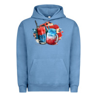 Pigment Pebble Blue Red white and blue slushy cocktail Urban Hoodie - FaDigitalArtStudio