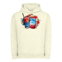Pigment Pistachio Red white and blue slushy cocktail Urban Hoodie - FaDigitalArtStudio