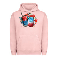 Pigment Salmon Red white and blue slushy cocktail Urban Hoodie - FaDigitalArtStudio