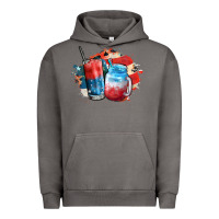 Pigment Tornado Red white and blue slushy cocktail Urban Hoodie - FaDigitalArtStudio