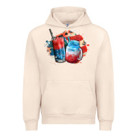 Sandshell Red white and blue slushy cocktail Urban Hoodie - FaDigitalArtStudio