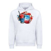 White Red white and blue slushy cocktail Urban Hoodie - FaDigitalArtStudio