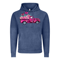 Vintage Denim valentine's day pink truck Vintage Hoodie - BarkalooDesign