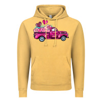 Vintage Mustard valentine's day pink truck Vintage Hoodie - BarkalooDesign