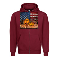 Burgundy halloween american flag tumbler Zipper Hoodie - Jasminsmagicworld