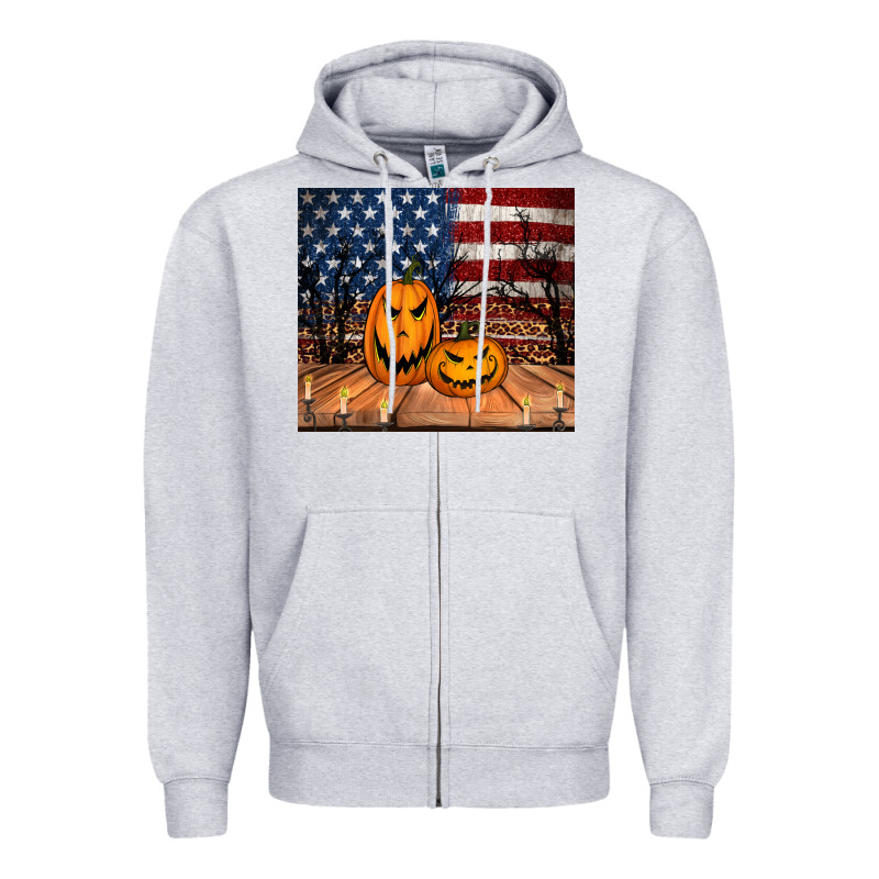 Halloween American Flag Tumbler Zipper Hoodie by Jasminsmagicworld | Teevron