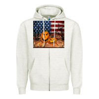 Oatmeal Heather halloween american flag tumbler Zipper Hoodie - Jasminsmagicworld