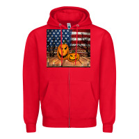 Red halloween american flag tumbler Zipper Hoodie - Jasminsmagicworld