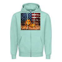 Seafoam halloween american flag tumbler Zipper Hoodie - Jasminsmagicworld