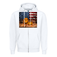 White halloween american flag tumbler Zipper Hoodie - Jasminsmagicworld