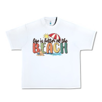 White life is better at the beach Urban Heavy Tee - MaliasSmallBusiness