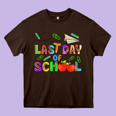 Last Day Of School Heavy Core Tee Designed By Hra Design Shop