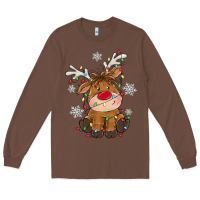 Chestnut Christmas reindeer Long Sleeve Tee - MaliasSmallBusiness