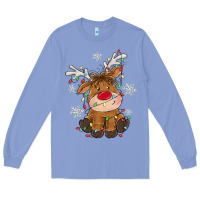 Colony Blue Christmas reindeer Long Sleeve Tee - MaliasSmallBusiness