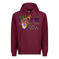 Burgundy Let the good times roll with gnome Premium Hoodie - HowdyJamesFarm