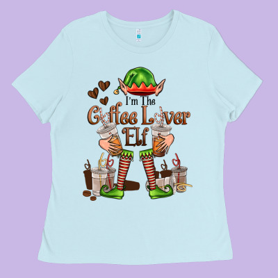 Im The Coffee Lover Elf Ladies Tee Designed By Fadigitalartstudio