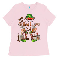 Bubblegum Pink im the coffee lover elf Ladies Tee - FaDigitalArtStudio